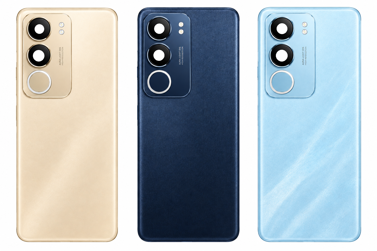 Compatible Replacement for Vivo Y29 4G Back Panel – Gold, Black & Sky Blue